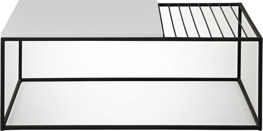 Falan Sofabord 95 cm Ribbor - Hvit/Svart