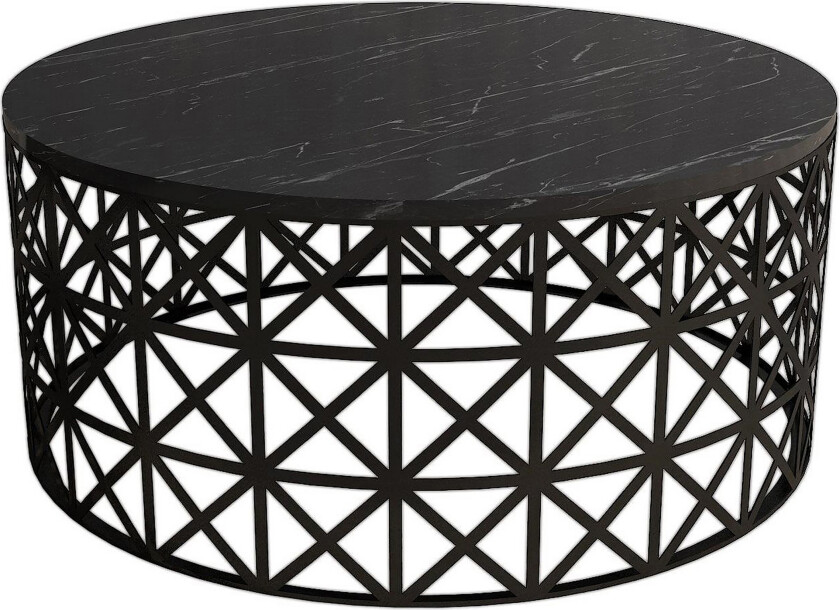 Schammel Sofabord 90 cm Rundt Marmormønster - Svart