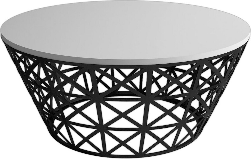 Hovdane Sofabord 90 cm Rundt Avsmalnande - Kremhvit/Svart