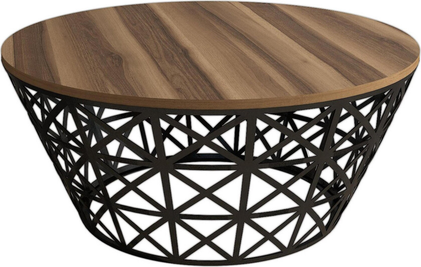 Hovdane Sofabord 90 cm Rundt Avsmalnande - Brun/Svart