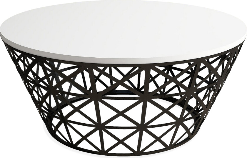 Hovdane Sofabord 90 cm Rundt Avsmalnande - Hvit/Svart