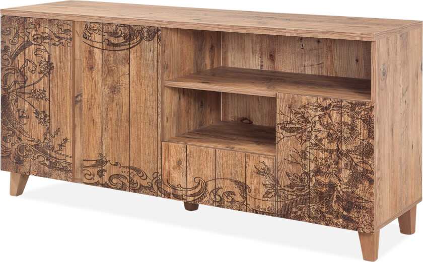 Sapphira Skjenk Blomstemønster - Brun