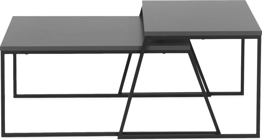 BodSjø Settbord 88 cm 2 Bord - Grå/Svart