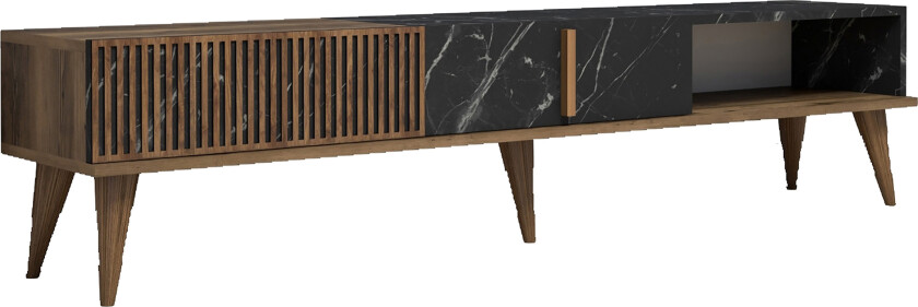 Lissione Tv-benk 180 cm - Mørkebrun/Svart