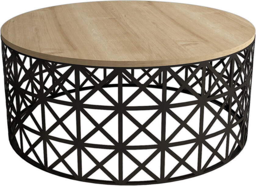 Hovdane Sofabord 90 cm Rundt - Lysebrun/Svart