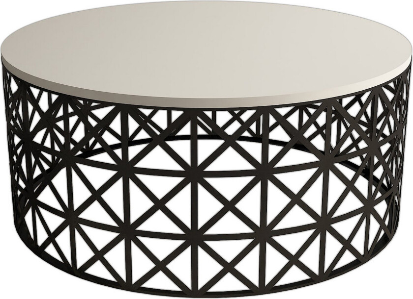 Hovdane Sofabord 90 cm Rundt - Kremhvit/Svart