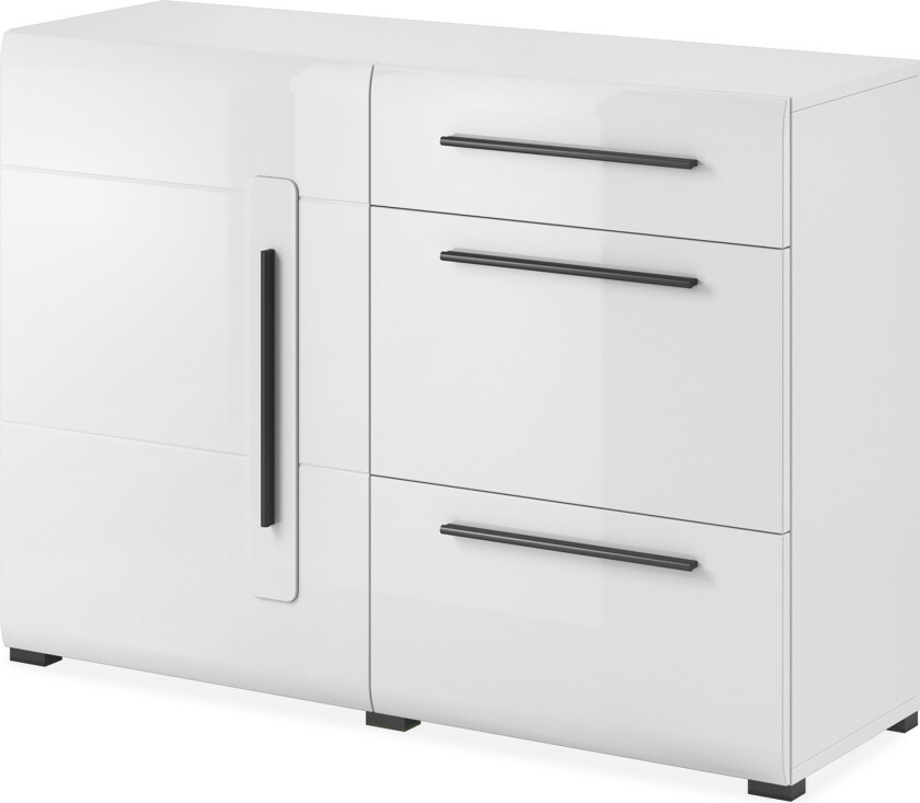 Maricruz Kommode - Hvit/Hvit høyglans