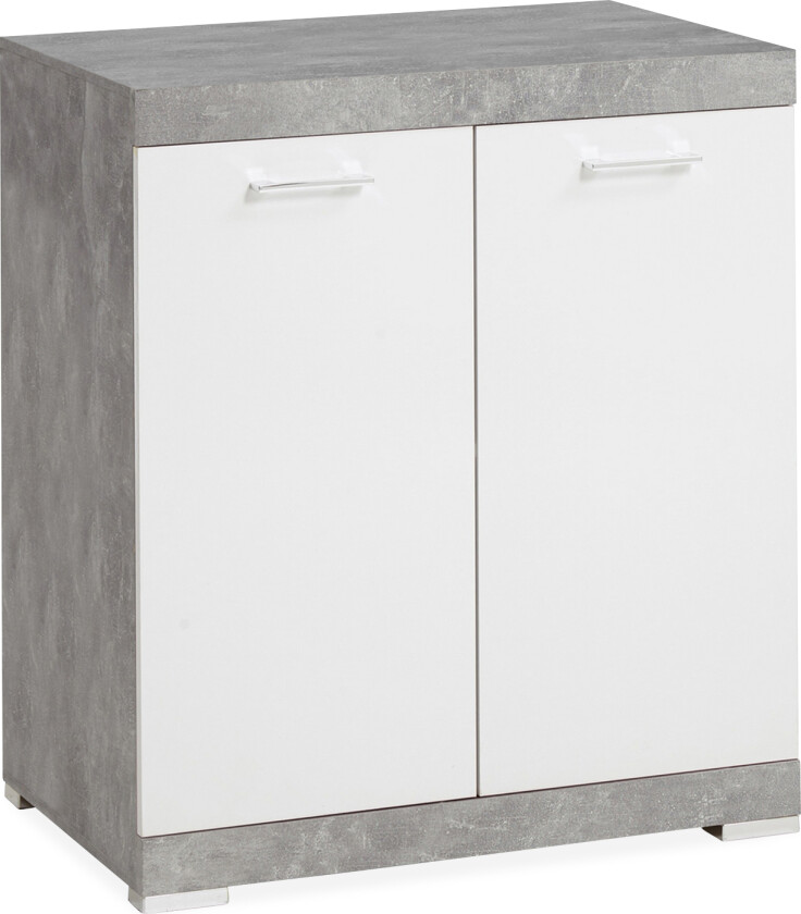 Bristol Skjenk 80x90x50 cm 2 Luker - Hvit/Betong