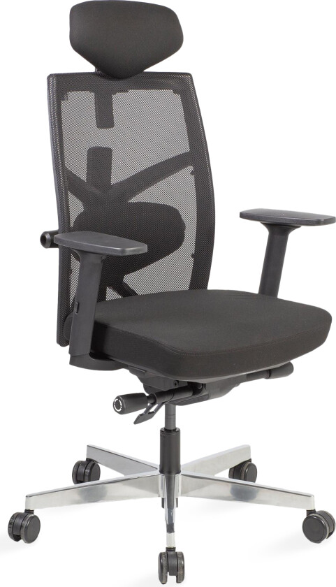 Kontorstol Tune 70x70xh111-128 cm Svart - Grå