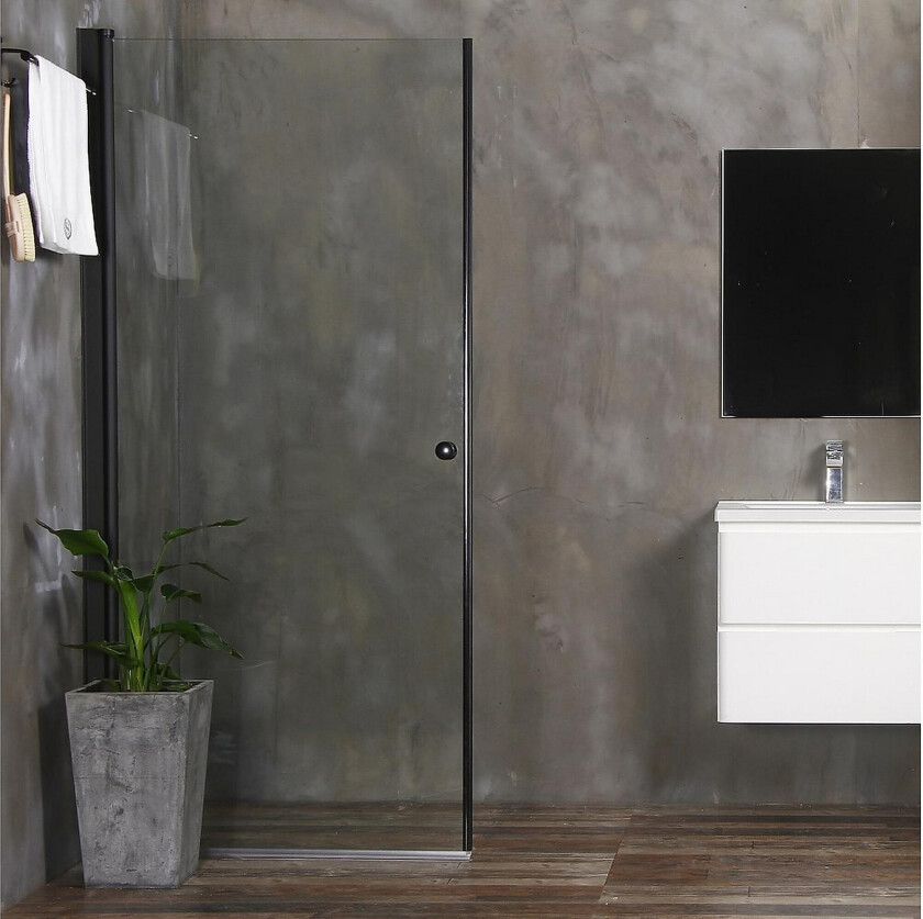 Bilde av Dusjdør Mångsidig Rett Dør - Svart|Glass