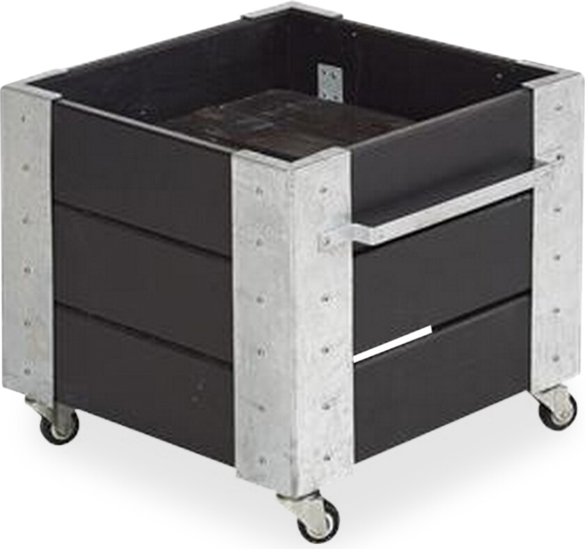 Cubic blomsterkasse 46x50x45 cm med stålhjørne og hjul -