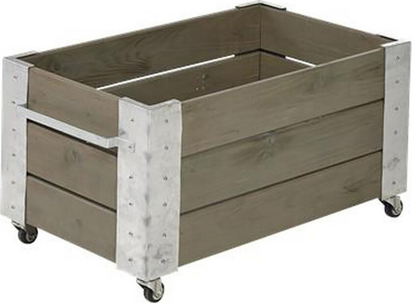 Cubic blomsterkasse 87x50x45 cm med stålhjørne og hjul -