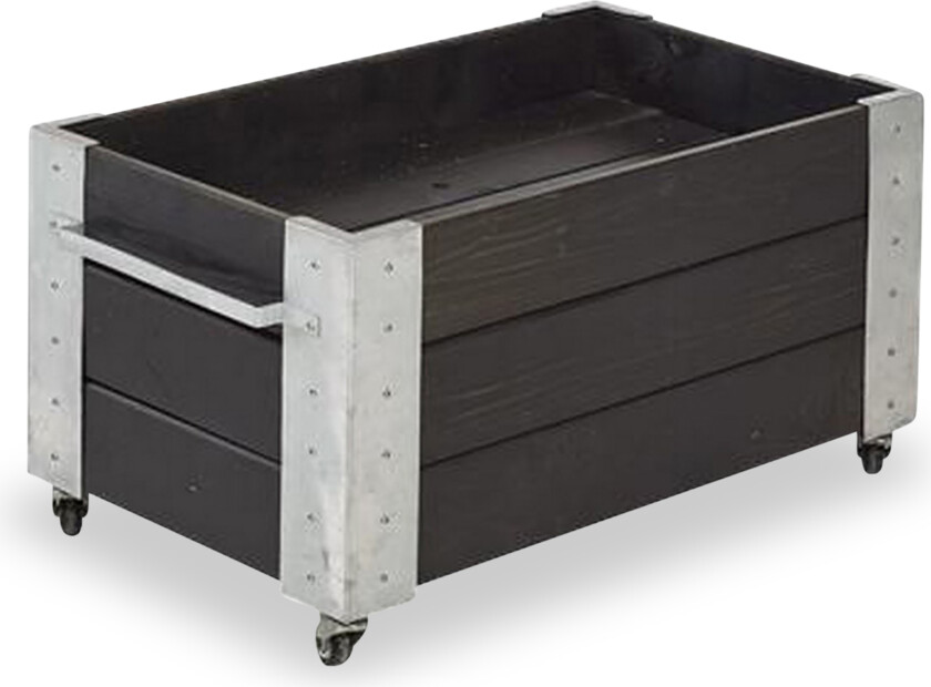 Cubic blomsterkasse 87x50x45 cm med stålhjørne og hjul -