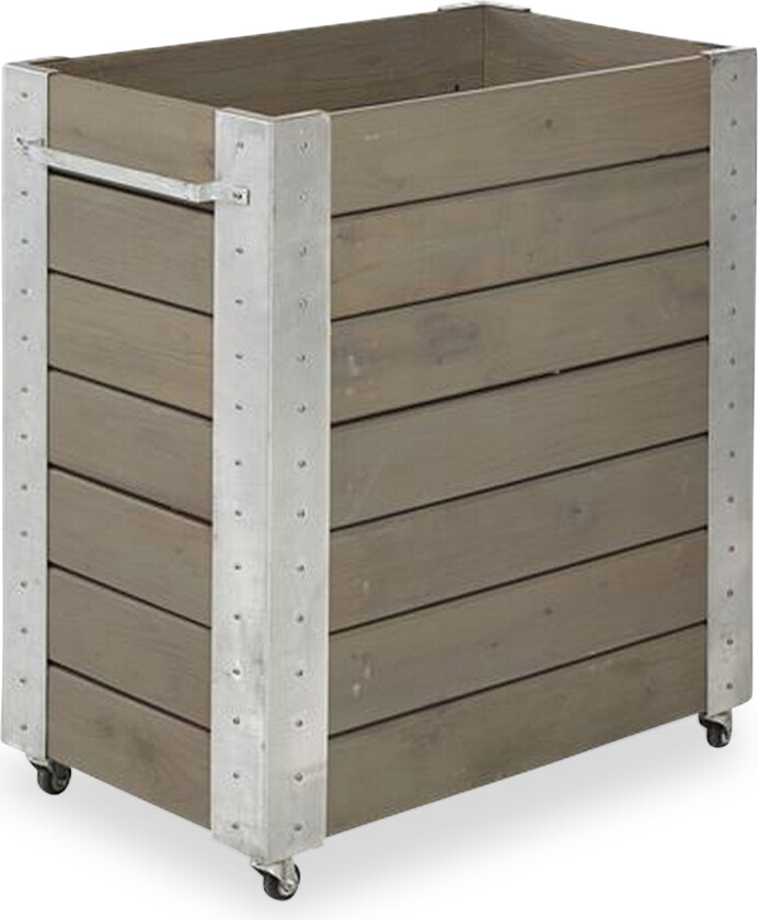 Cubic blomsterkasse 87x50x95 cm med stålhjørne og hjul -