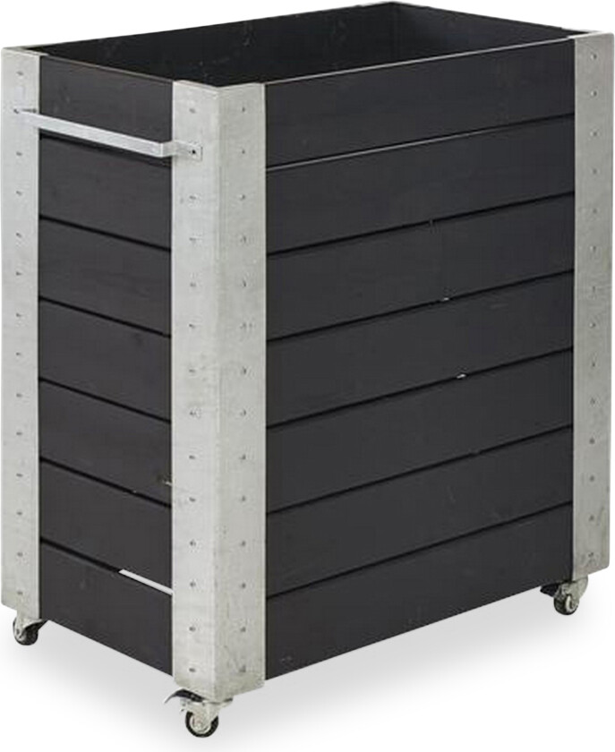 Cubic blomsterkasse 87x50x95 cm med stålhjørne og hjul -