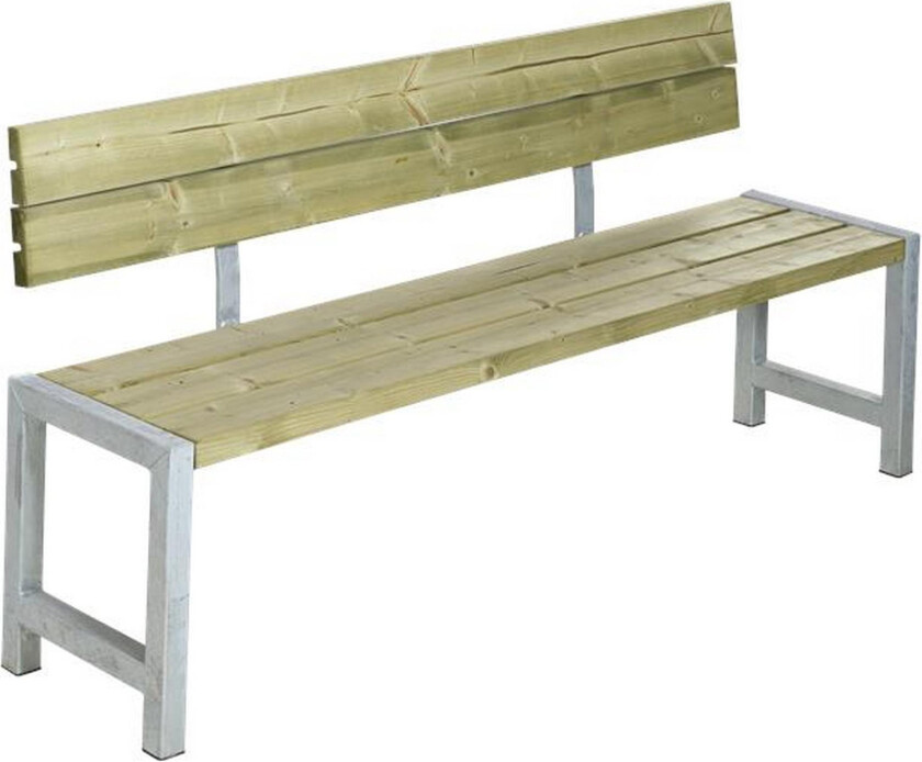 Melvin Plankebenk med Ryggstøtte - Naturell