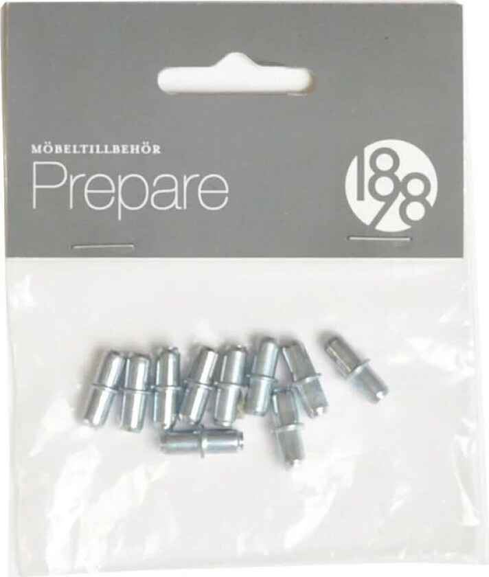 Prepare hylleknekter krom, 5 x 16 mm, 10 stk.