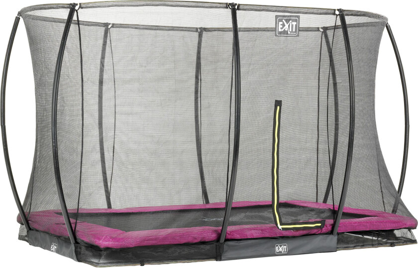Exit Silhouette Ground Trampoline med Nett 244x366 - Rosa