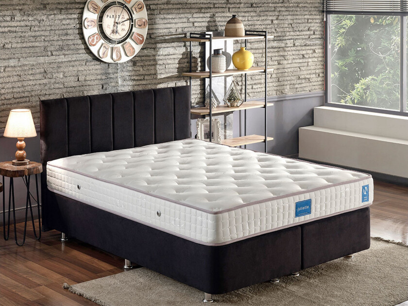 Ryntham Sengeramme Dobbel med Sengegavl 150x200 cm - Svart