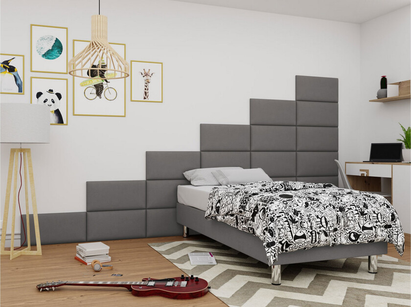 Adeliza Kontinentalseng 90x200 cm+Panel 60 cm - Grå