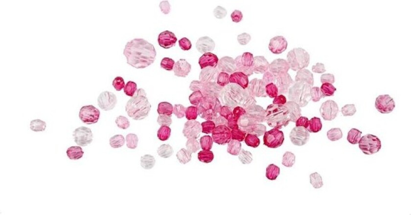Harmoni Fasetterte Plastperler Miks Rosa 45 G