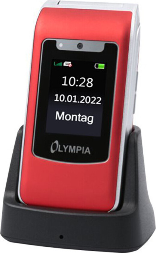 Olympia Style Duo 4G mobiltelefon med dokkingstasjon - 48 MB RAM, USB-C - Rød