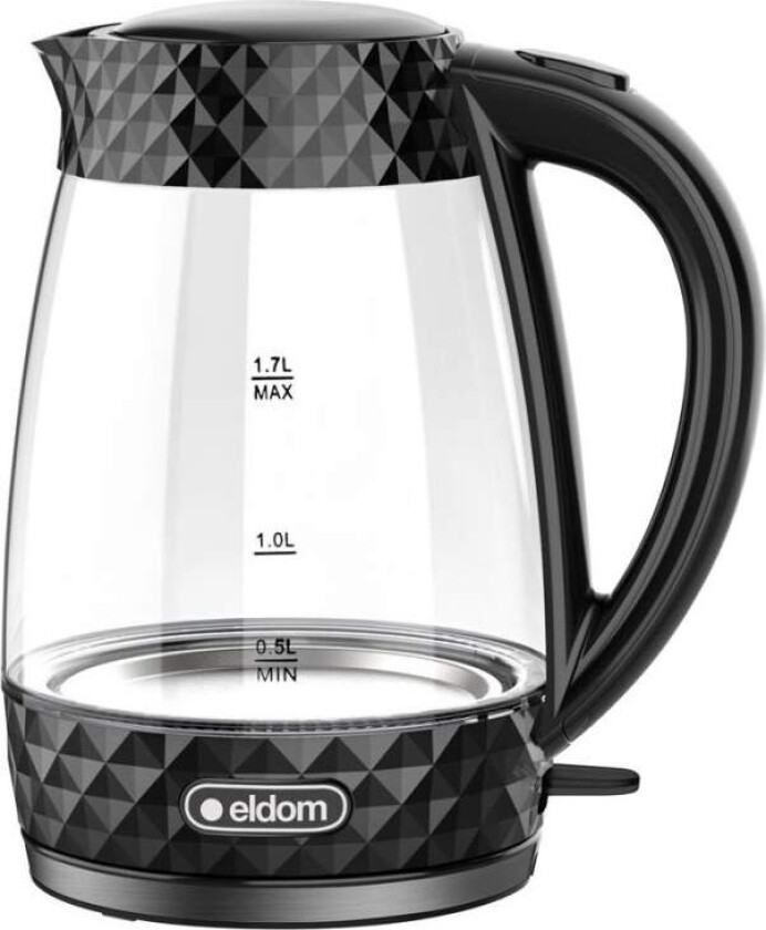 Trådløs vannkoker 1,7L, 2200W, LED, sikkerhetssystem