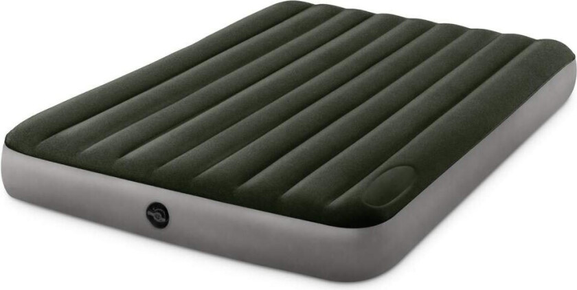 Oppblåsbar madrass 191x137x25 cm med innebygd pumpe og velour