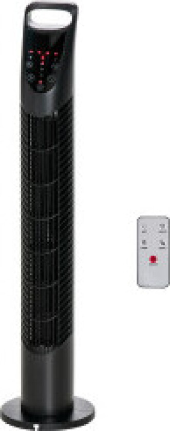 Tårnvifte Stillestående Stativvifte 3 Nivåer 7,5H Timer 40W Fjernkontroll 70° Oscillation Soverom Svart