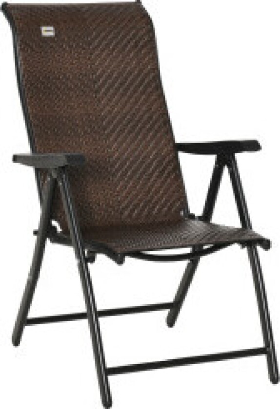 Polyrotting Hagestol Sammenleggbar Ryggstøtte 7 Nivåer Justerbar Sammenleggbar Stol Med Armlen For Hage Balkong Og Terrasse 58 X