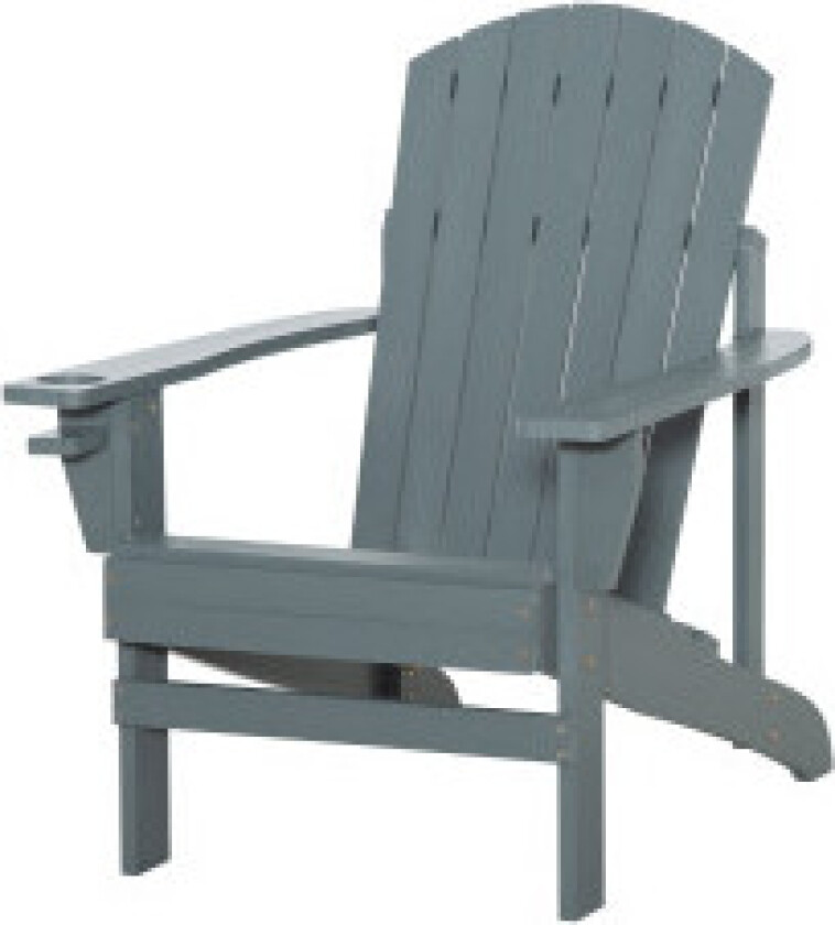 Adirondack Hagestol Med Koppholder Hageseng Balkongstol Heltre Mørkegrå 97 X 72,5 X 93 Cm
