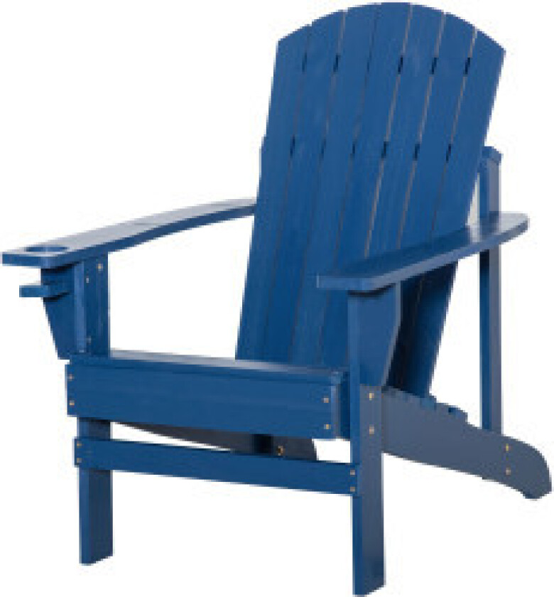 Adirondack Hagestol Med Koppholder Hageseng Balkongstol Heltre Blå 97 X 72,5 X 93 Cm