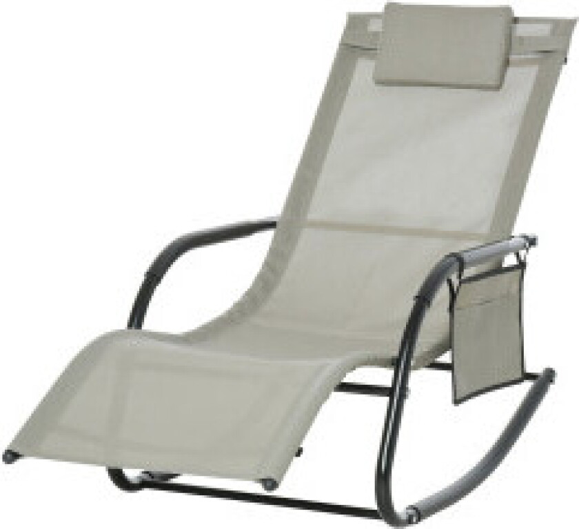 Gyngestol Huskestol Hagestol Gyngestol Metall Mesh Svart + Lys Grå 150 X 62 X 88 Cm