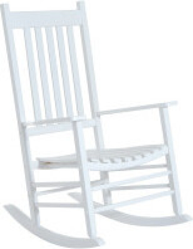 Gyngestol I Tre Med Armlene Svingstol Avslapningsstol Hagestol Hvit 69 X 86 X 115 Cm