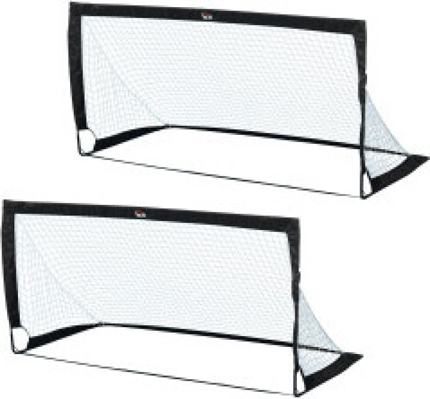 Fotballmål Sett Med 2 Minimål, Sammenleggbare Laget Av Stål Og Tetrolon, Svart, 186X90X89 Cm