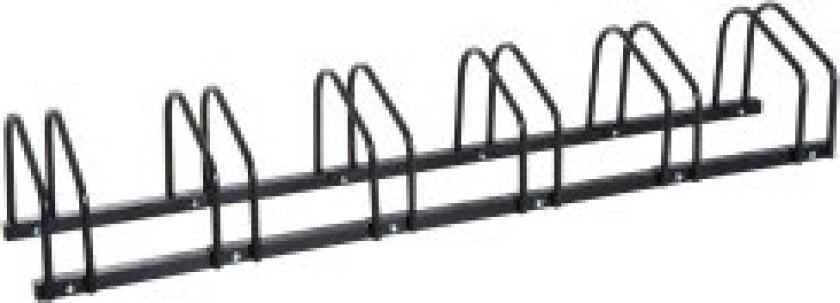 Bilde av Sykkelstativ For Opptil 6 Sykler, Flere Stativer, Gulv- Og Veggmontering, Stål, Svart, 160X33X27Cm