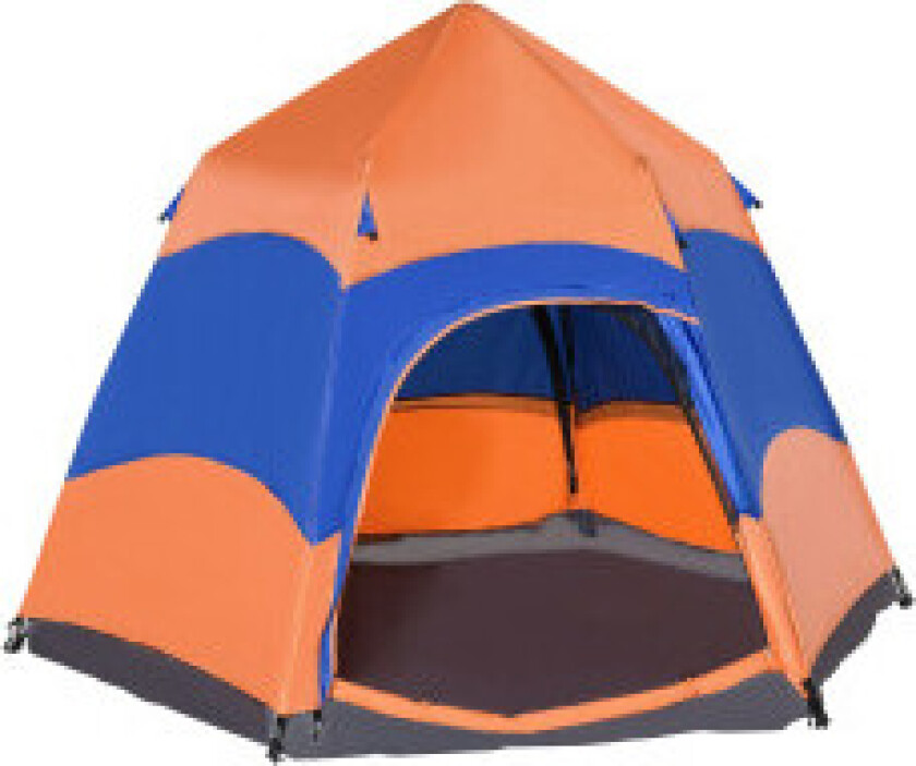 Familietelt Quick-Up Telt Dobbeltveggetelt For 4-6 Personer 4 Årstider Vanntett Med Myggnett 2 Dører