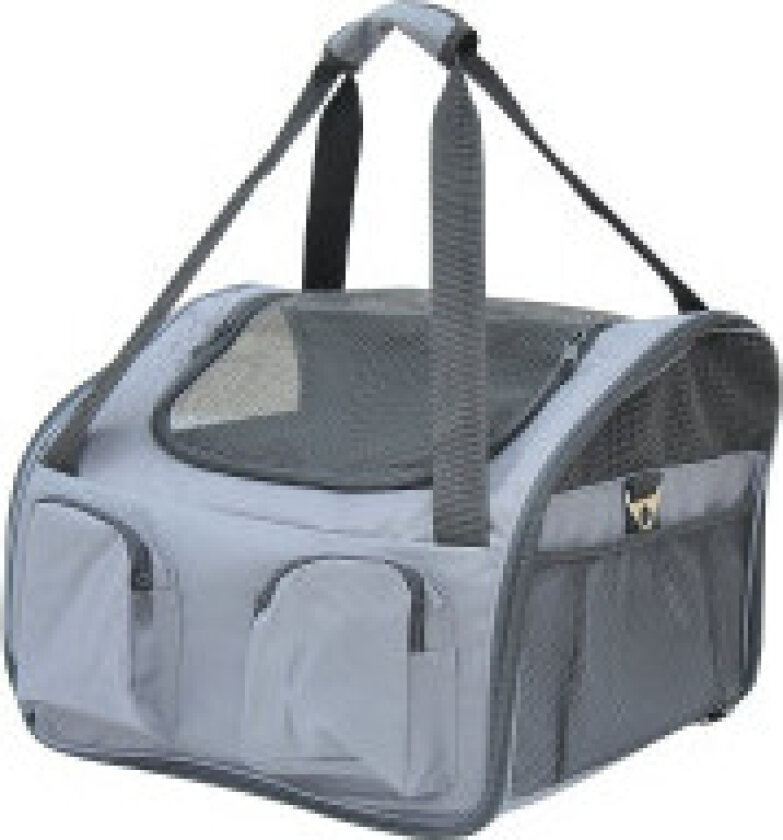 Hundekasse Biltransportkasse Bæreveske Oxford Grå 41X34X30Cm