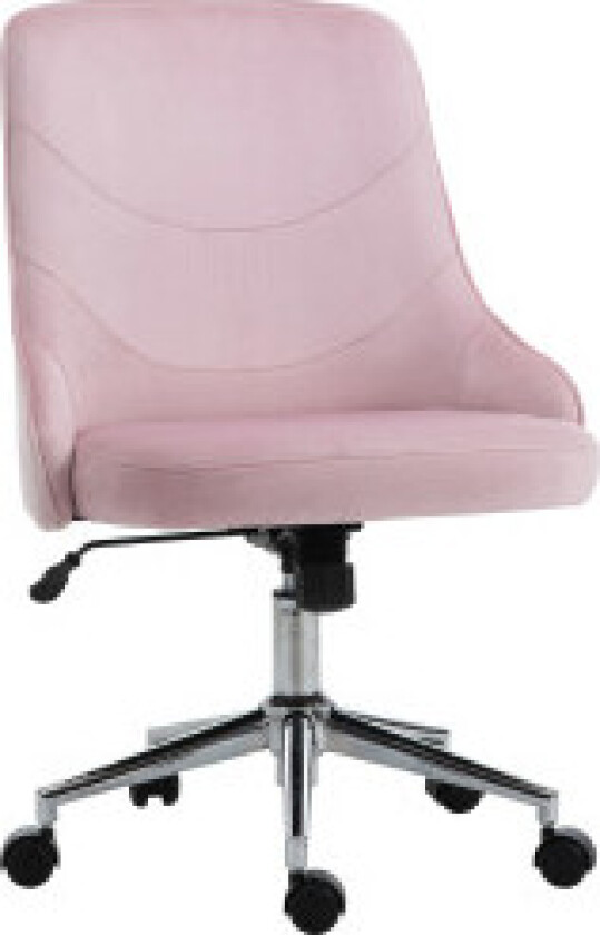 Kontorstol Skrivebordsstol I Soho-Stil Med Vippefunksjon, Fløyel, Rosa, 57X61X86-96Cm