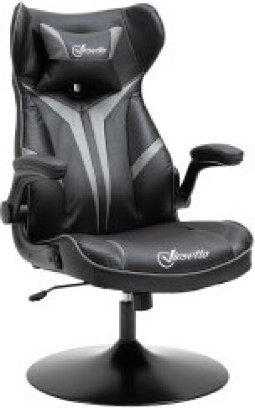 Svingstol Gamingstol Med Vippefunksjon Ergonomisk Høydejusterbar Med Vippefunksjon Stål Svart + Grå 67 X 75 X 106-112 Cm