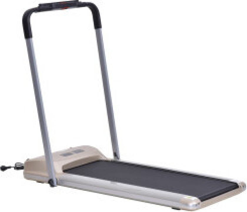 Elektrisk Tredemølle Med Lcd-Skjerm, Sammenleggbar Treningsmaskin, 1-10 Km/T, Stål, Svart+Grå+Champagne, 70X128X116 Cm