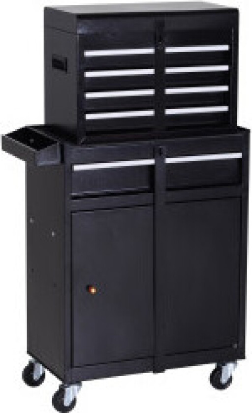 Verkstedvogn 5 Skuffer 360° Hjul Metall 52,5X28X104,5Cm