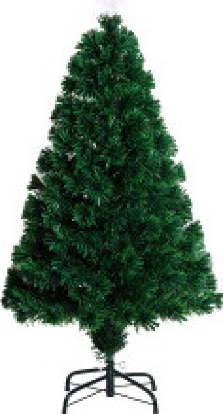 Juletre Kunstig Juletre Gran Tre Lys Fiber Led Tre Med Metallstativ, Fiberoptisk Fargeveksler, Grønn, 120 Cm