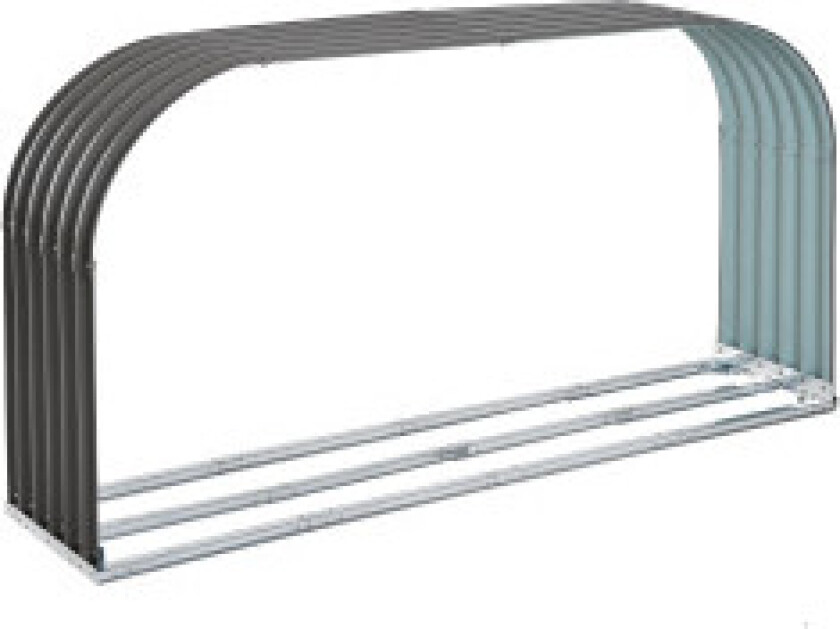 Vedstativ Vedoppbevaring Vedskjul Vedstativ 0,85 M³ Stålgrå 208 X 46 X 112 Cm