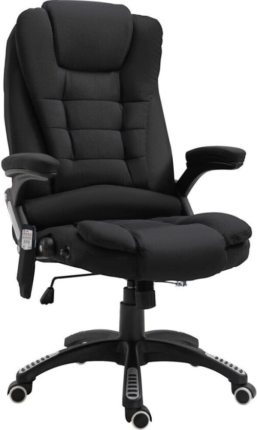 Kontorstol Gamingstol Massasjefunksjon Høydejusterbar Svart 67X74X116-126Cm