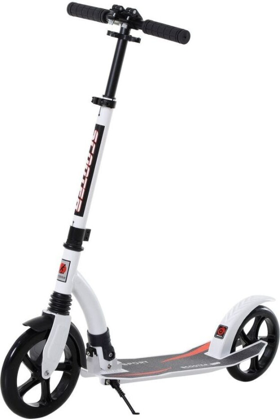Bilde av Barnescooter, Sparkesykkel Med Støtdemping, Sparkesykkel, Sammenleggbar Og Høydejusterbar, Fra 14 År, Aluminium, Hvit, 92,5 X 37,5 X 87-101,5 Cm