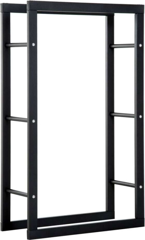 Vedstativ Vedstativ Vedstativ Vedstativ Vedholder 100Kg Stål Svart L60 X B25 X H100 Cm
