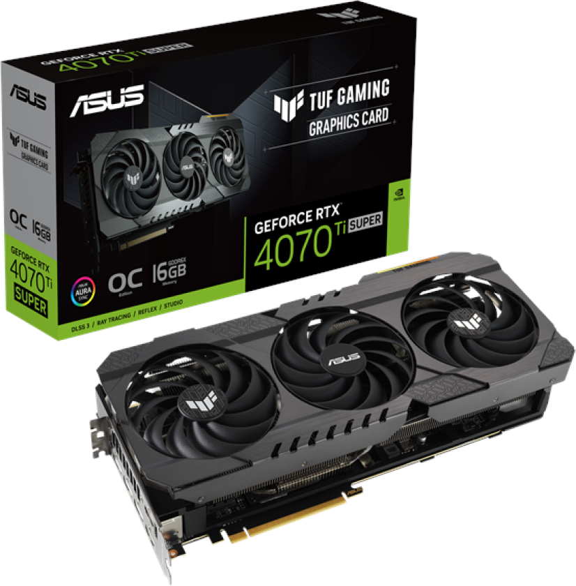 GeForce RTX 4070 Ti SUPER TUF OG OC - 16GB GDDR6X RAM - Grafikkort