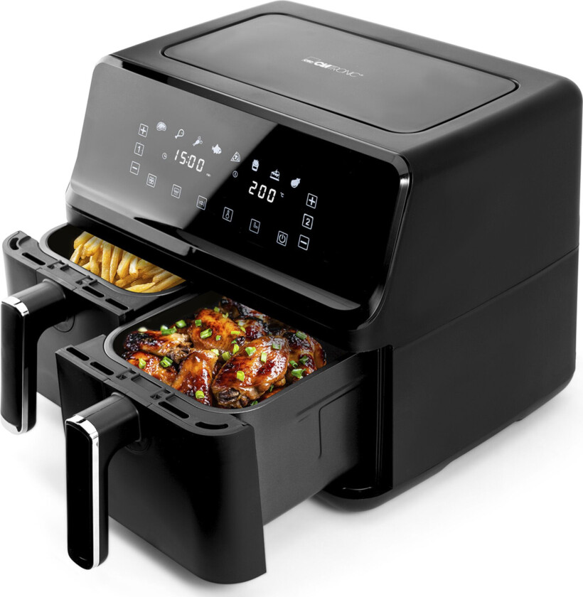 Clatronic FR 3804 H Airfryer m/2 skuffer 2700W (2x4 liter)