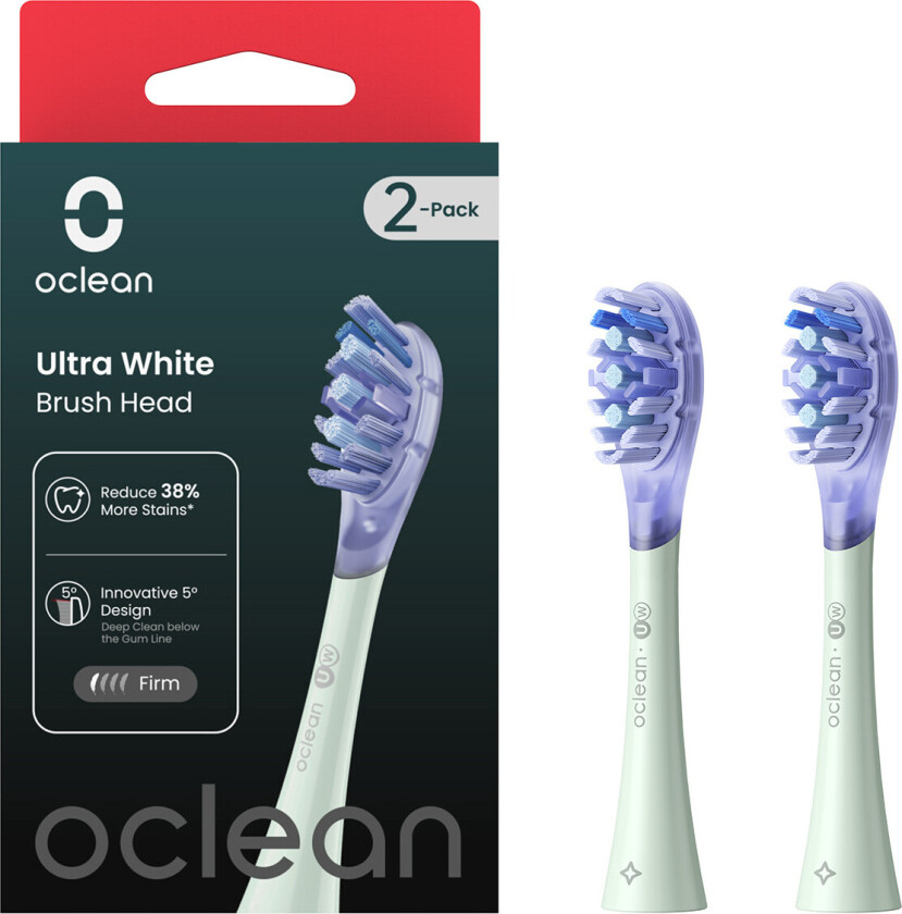 Oclean X Ultra White TannbÃ¸rstehoder - GrÃ¸nn - 2 stk